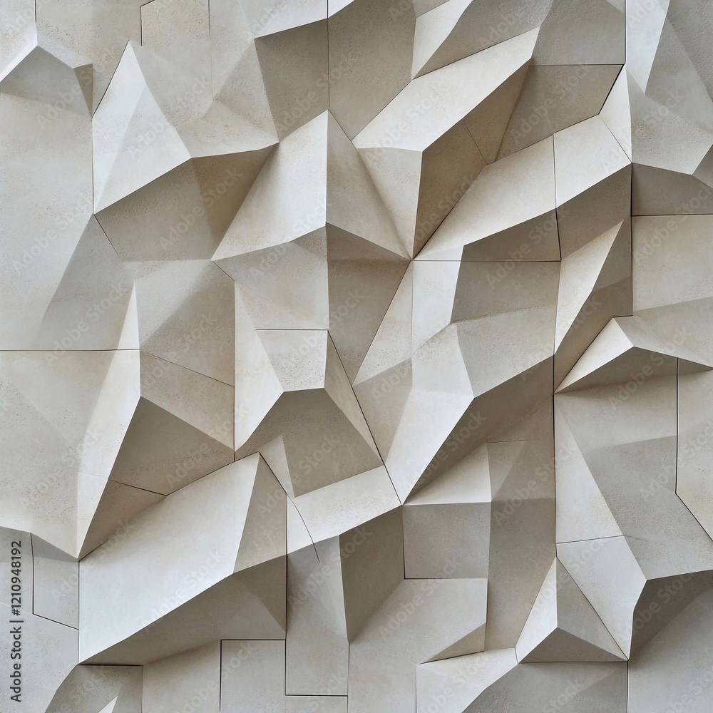 Obraz premium abstract geometric background, paper style, beige color, convex paper geometry wall