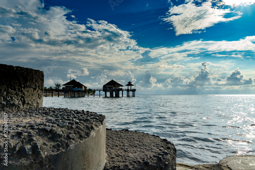 Buleleng Harbor during the afternoon at Singaraja Bali Indonesia