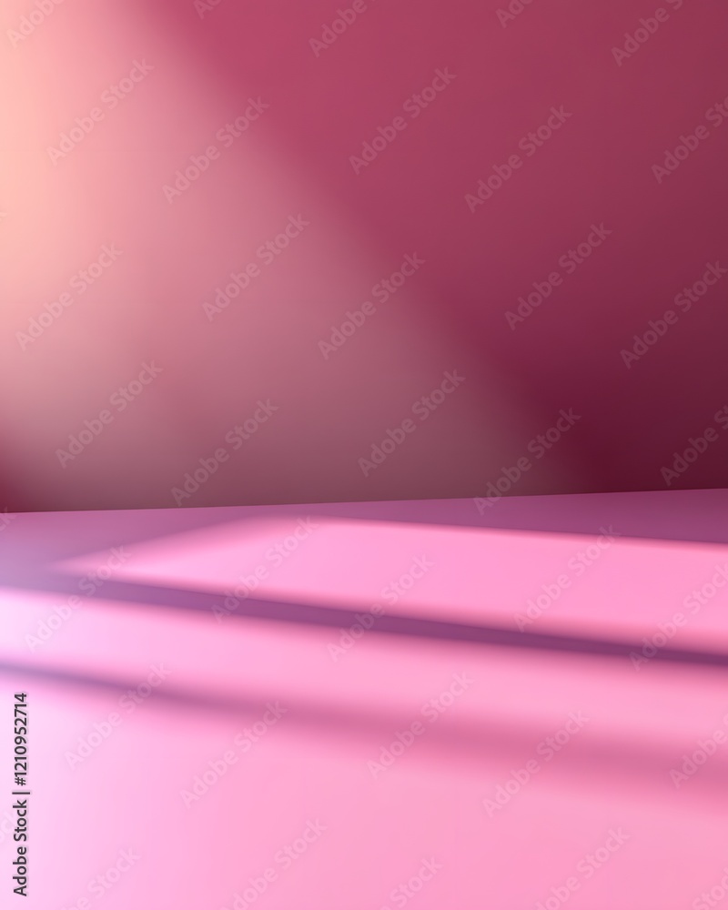 Fototapeta premium Pink Room with Light and Shadow
