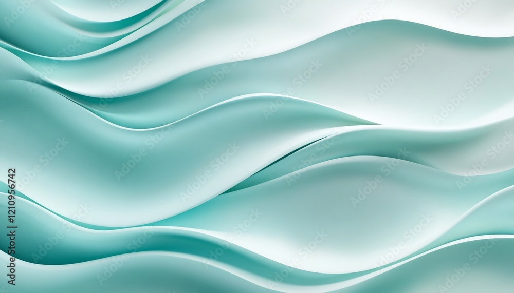 Fototapeta premium Abstract teal wavy background texture.