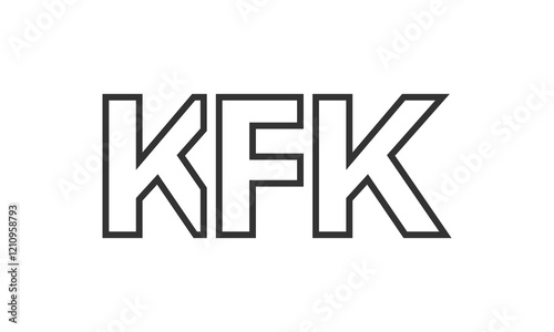 KFK logo design template with strong and modern bold text. Initial based vector logotype featuring simple and minimal typography. Trendy company identity. photo