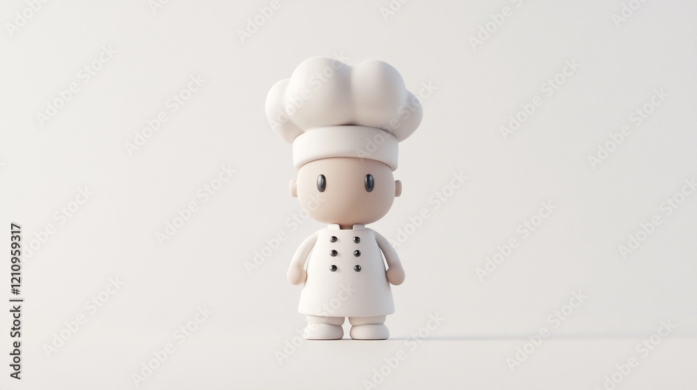 Cute cartoon chef character in white uniform. Cute cartoon chef character in white uniform.
