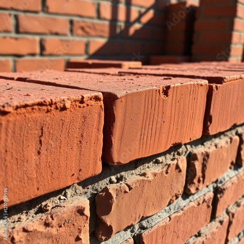 Close up of bricks on a construction site.