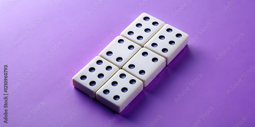 Dominoes 6 to 0 Lilac Background - Abstract Art Dominoes 6 to 0 Lilac Background - Abstract Art