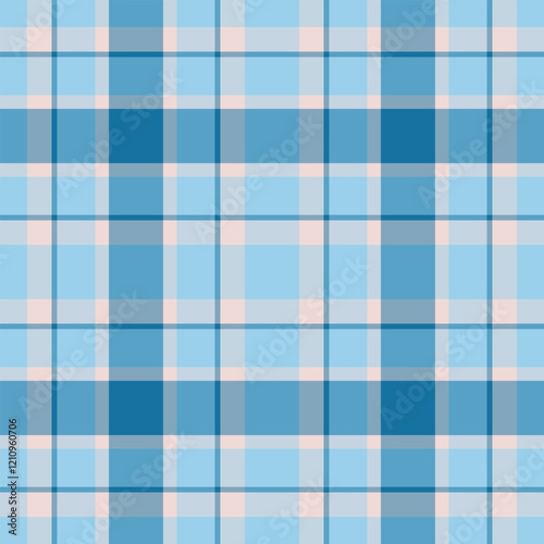 Subtle pastel blue and peach plaid pattern. Perfect for textile design, website backgrounds, or stationery. Clean, modern aesthetic. Versatile and calming color palette.