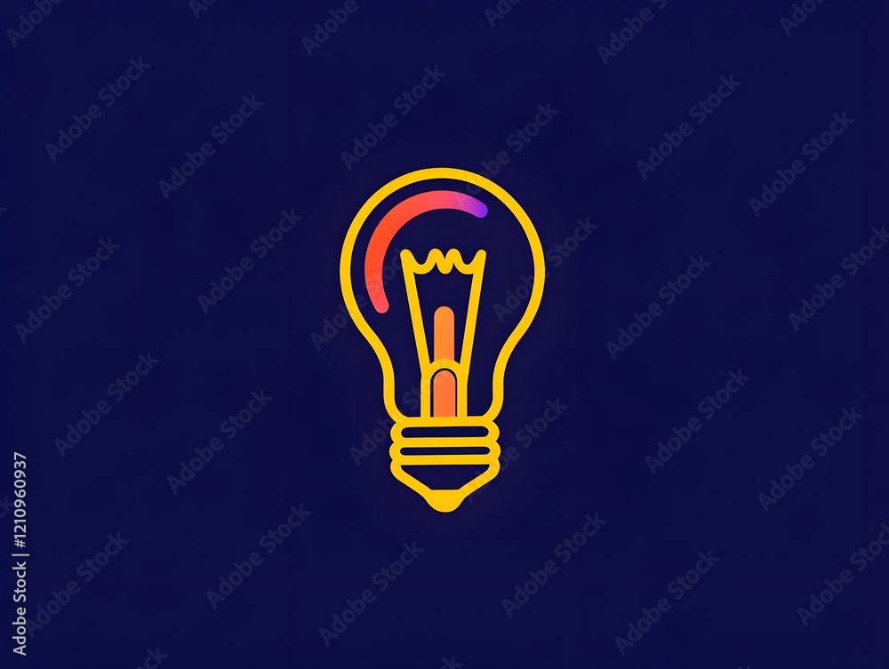 Light bulb icon glowing brightly, representing innovation and ideas. Light bulb icon glowing brightly, representing innovation and ideas.
