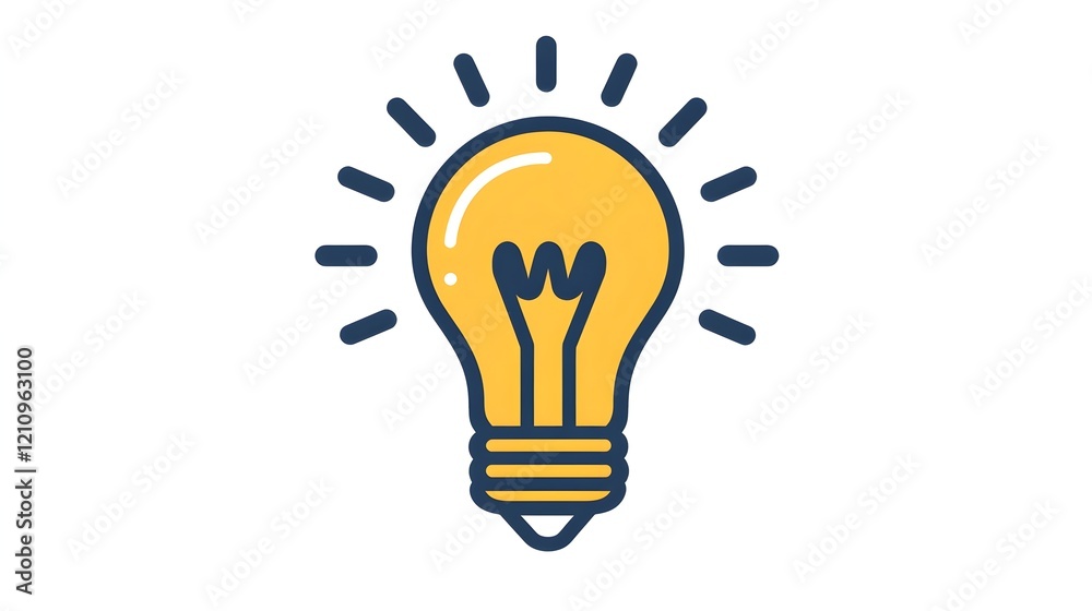 Light bulb icon glowing brightly, representing innovation and ideas. Light bulb icon glowing brightly, representing innovation and ideas.