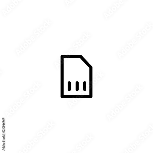 Memory card symbol widget vector line art, sign and symbol outline. mobile apps icon and technology symbol vector icon