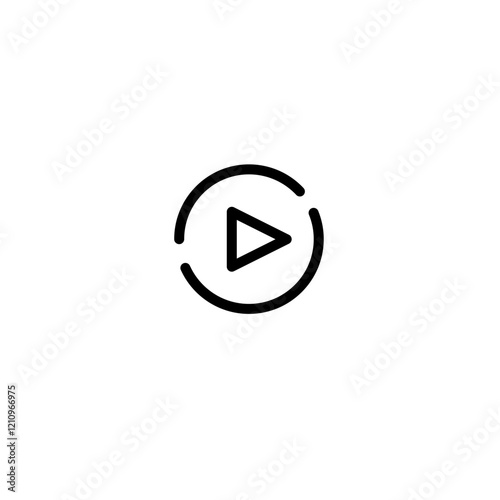 Play symbol widget vector line art, sign and symbol outline. mobile apps icon and technology symbol vector icon