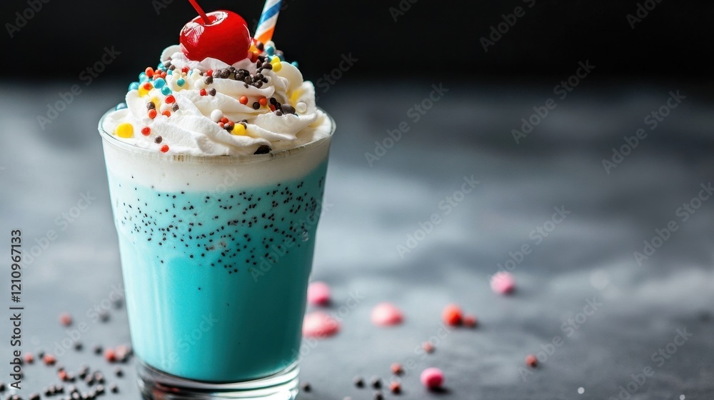 Blue Raspberry Smoothie with Whipped Cream Blue Raspberry Smoothie with Whipped Cream