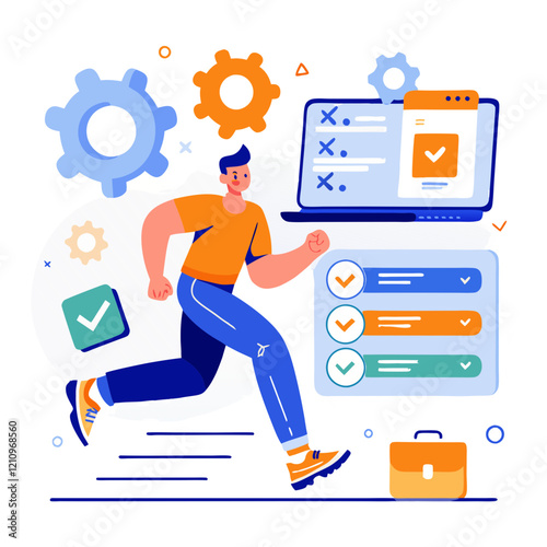 A dedicated tester engages in both manual and automated testing processes, aimed at improving software quality. The setting showcases tools and checklists necessary for effective testing