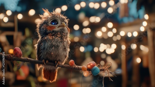 Magical Owl at Night Market. photo