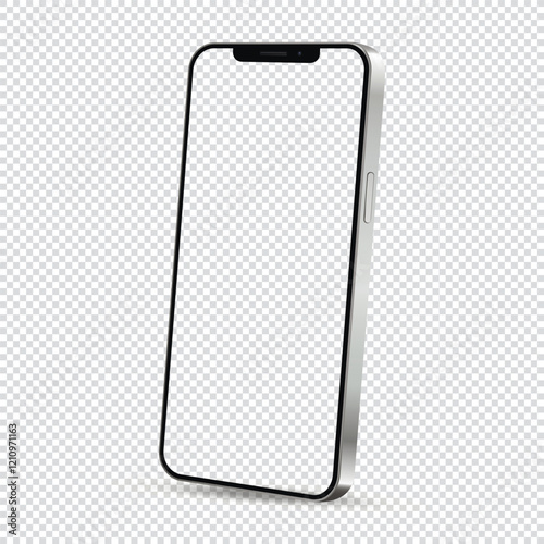 Smartphone mockup frame less transparent screen