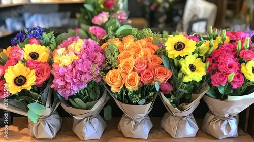 Wallpaper Mural Colorful flower bouquets shop display Torontodigital.ca