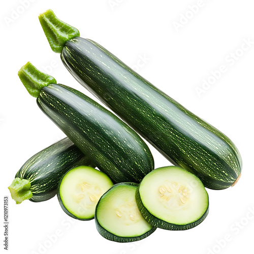 Zucchini isolated white background