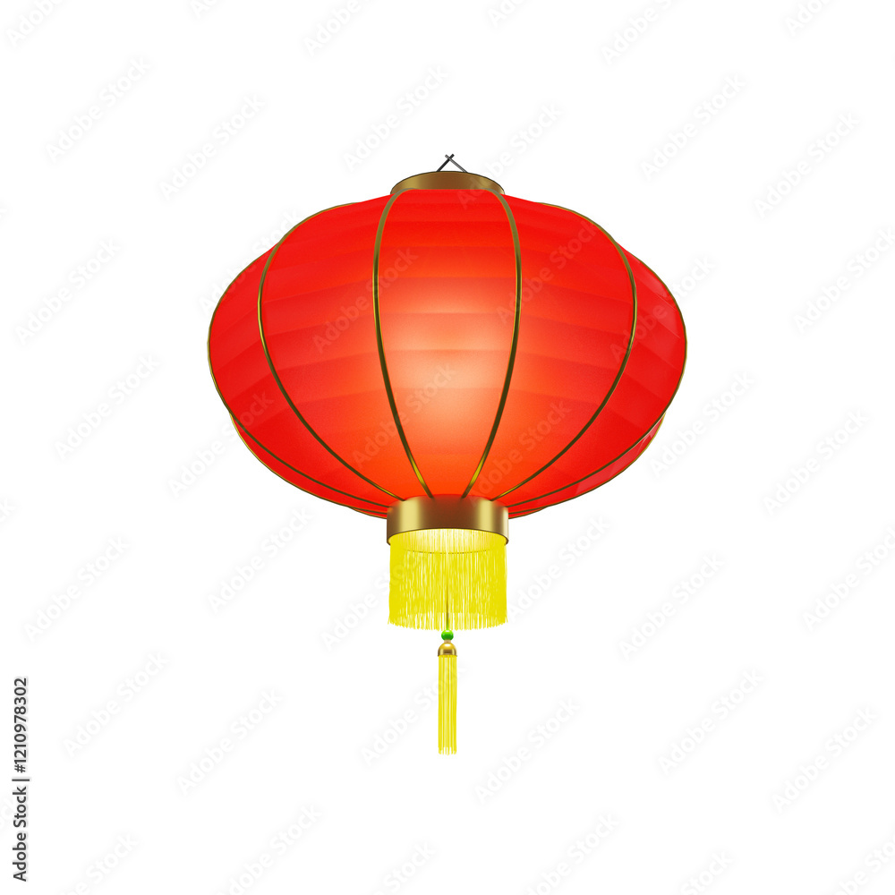 Obraz premium Lanterns in Chinese new year day festival. 3D rendering with clip path.