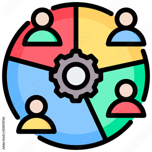 Segmentation Outline Color Icon