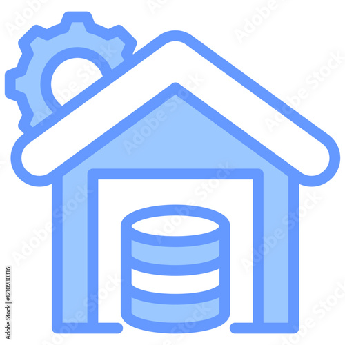 Data Warehousing Blue Icon photo