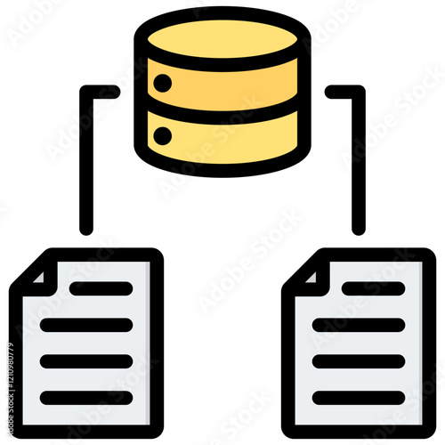 Data Modeling Outline Color Icon