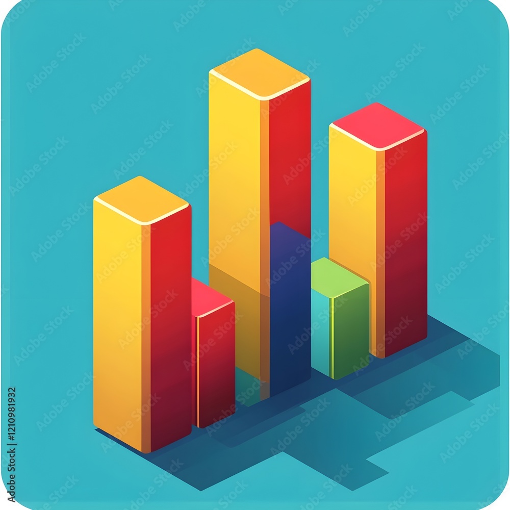 Graph icons showing a successful trend with bars highlighted in vibrant colors. Graph icons showing a successful trend with bars highlighted in vibrant colors.