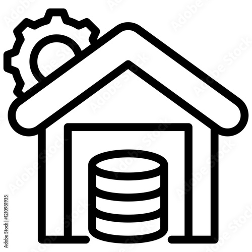 Data Warehousing Outline Icon