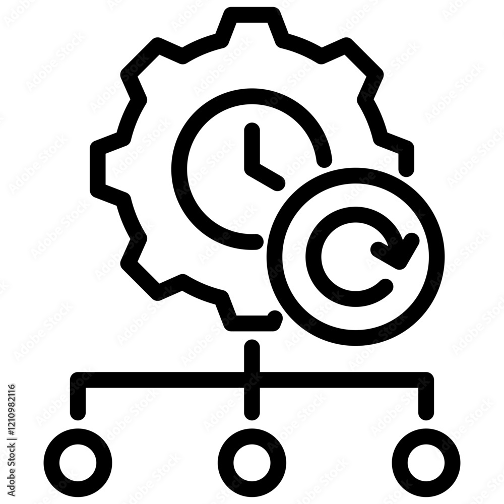 Realtime Processing Outline Icon Realtime Processing Outline Icon