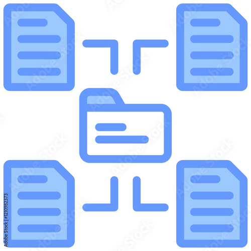 Data Modeling Blue Icon