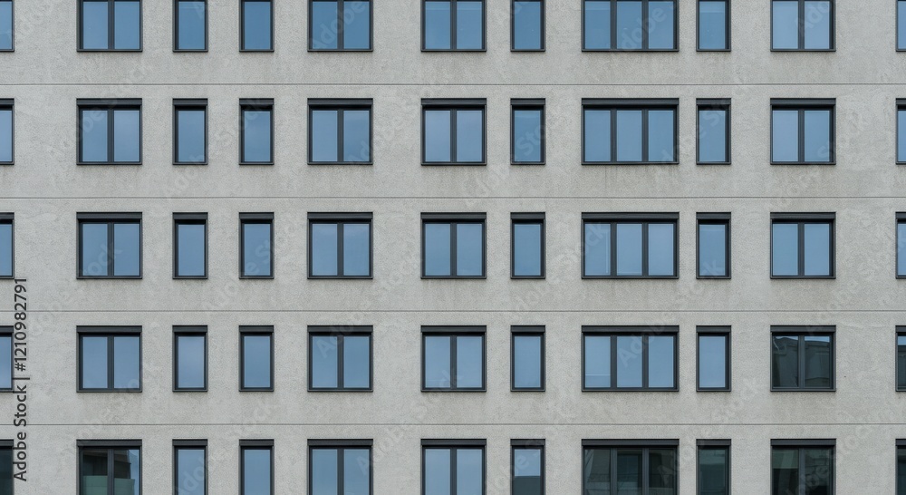 Urban building facade. Seamless pattern of a modern residential structure with rows of identical windows and a textured exterior Urban building facade. Seamless pattern of a modern residential structure with rows of identical windows and a textured exterior