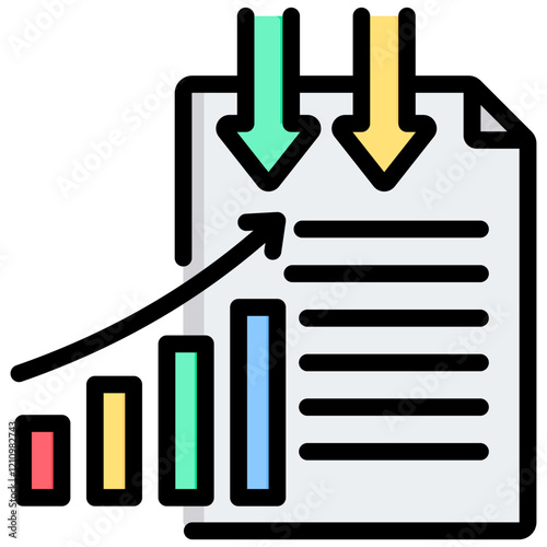 Data Inference Outline Color Icon