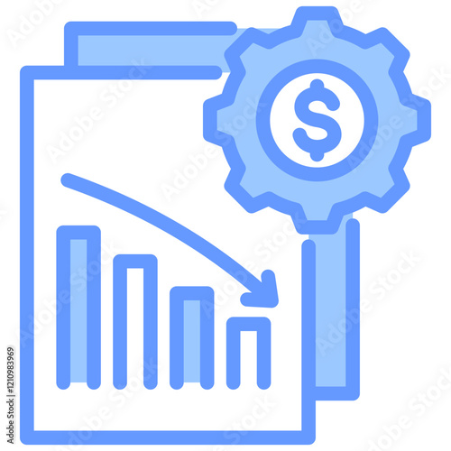 Depreciation Blue Icon