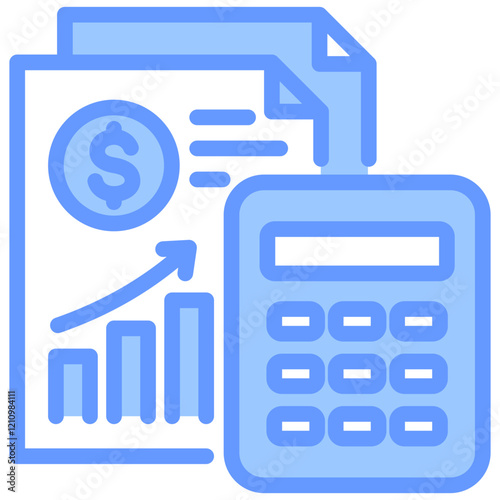 Financial Statement Blue Icon