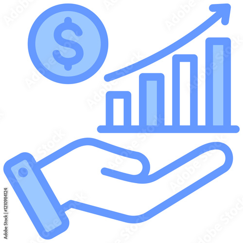 Revenue Stream Blue Icon