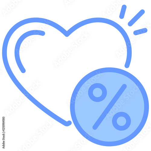 Interest Rate Blue Icon