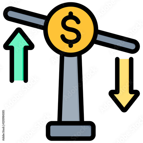 Variable Cost Outline Color Icon