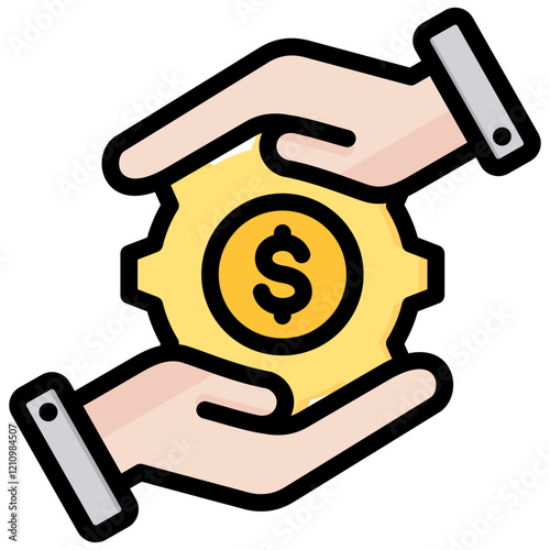 Account Receivable Outline Color Icon
