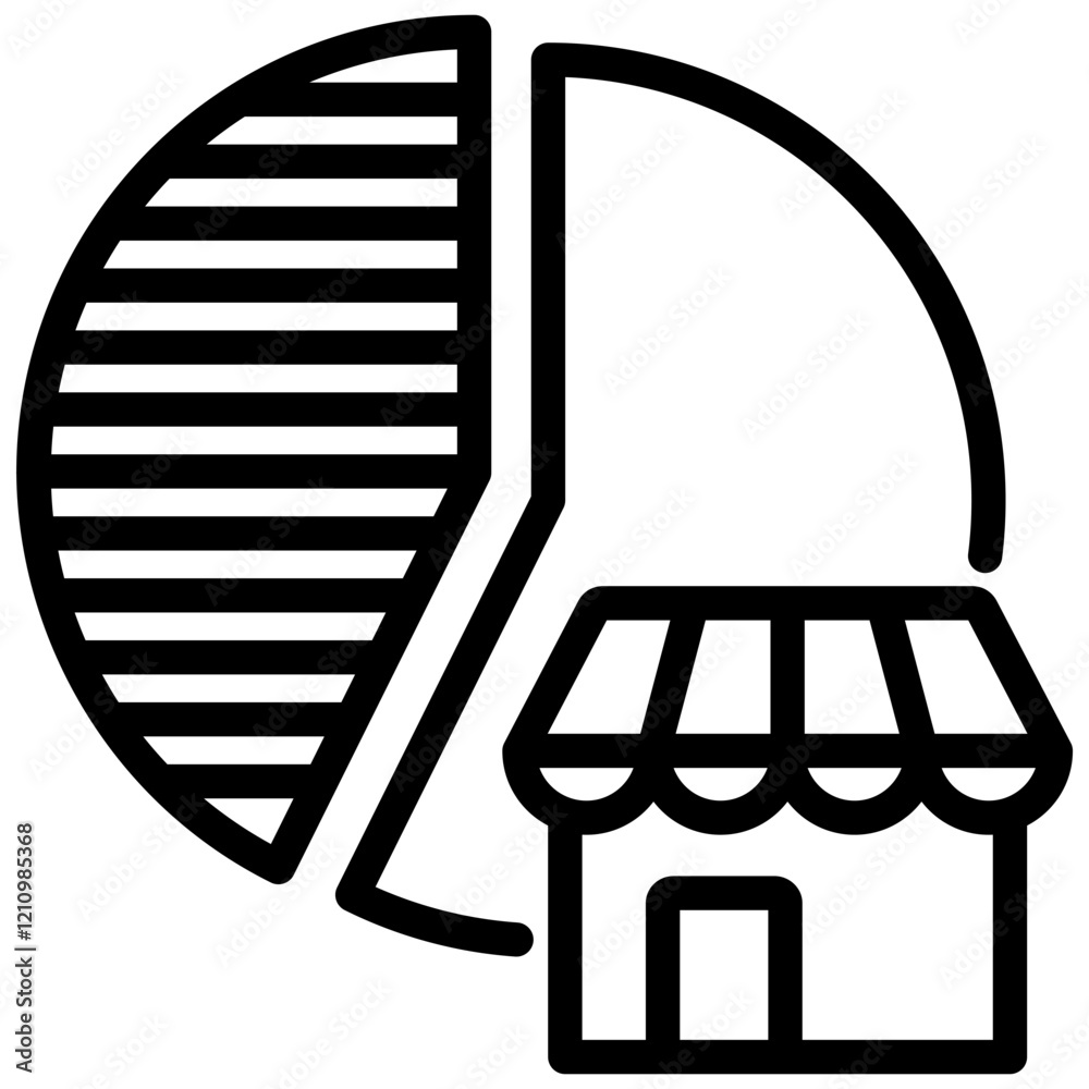 Market Share Outline Icon Market Share Outline Icon