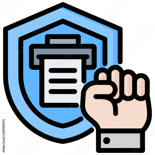 Print Right Outline Color Icon