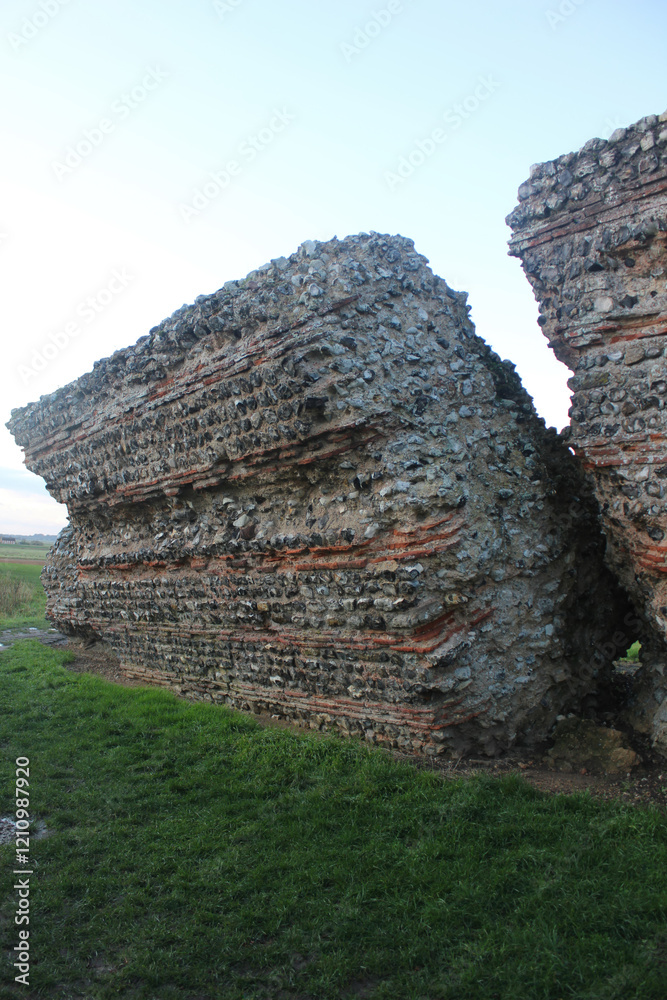 Fototapeta premium Burgh Castle, Norfolk, England, October 26, 2020, Views from Burgh Castle