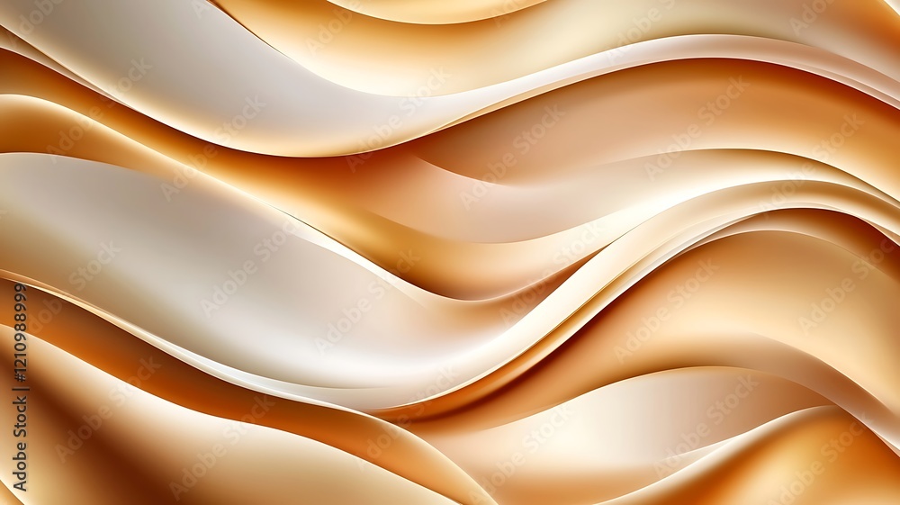 Obraz premium Abstract Gold and White Wave Pattern Design