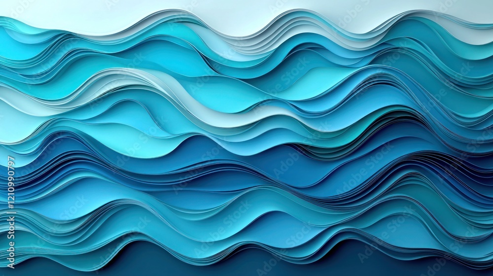 Blue Tide Waves Abstract Paper Layers in Varying Shades and Textures Blue Tide Waves Abstract Paper Layers in Varying Shades and Textures