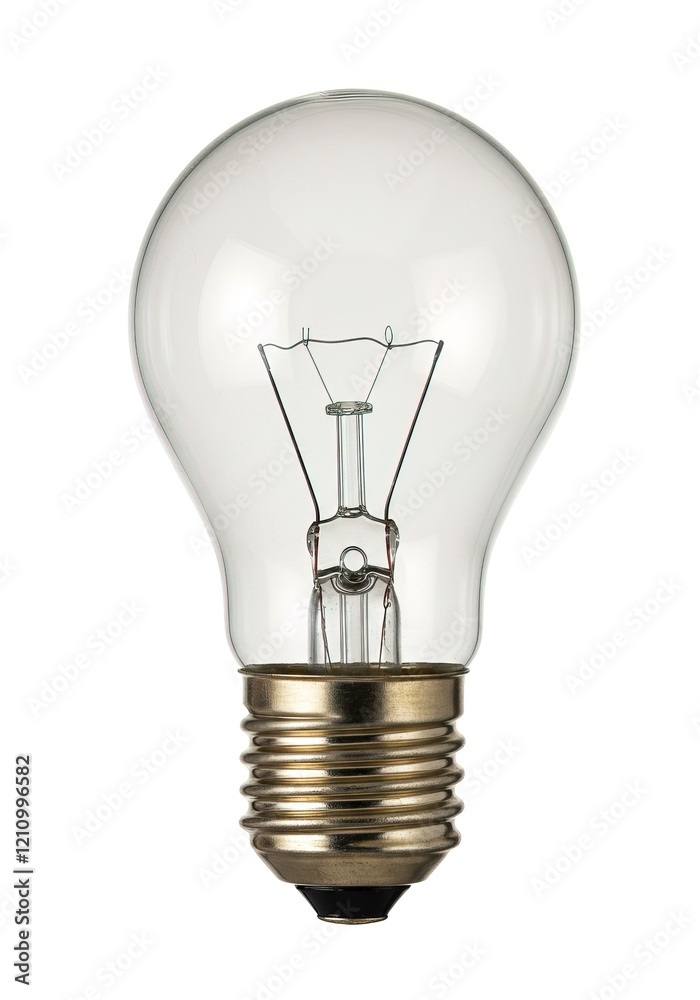 A light bulb is lit up and is sitting on a white background AI generated A light bulb is lit up and is sitting on a white background AI generated