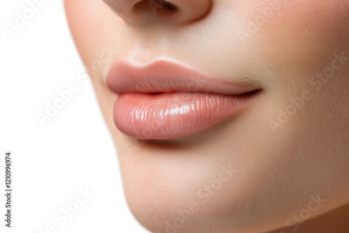 Beautiful female lips close up. Beauty, cosmetics, skincare concept.