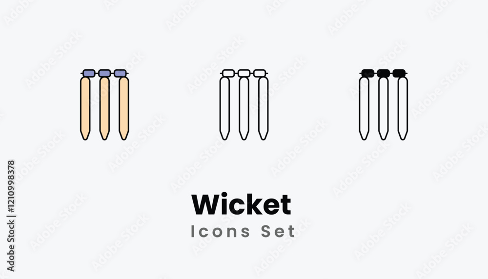 Wicket Icons thin line and glyph vector icon stock illustration Wicket Icons thin line and glyph vector icon stock illustration