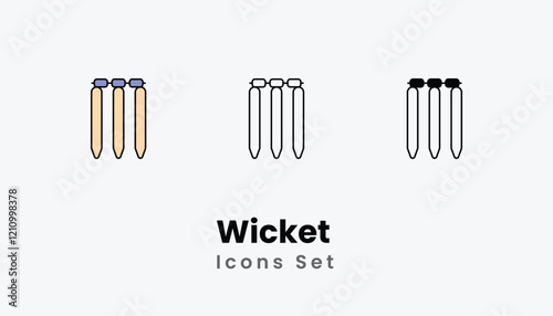 Wicket  Icons thin line and glyph vector icon stock illustration