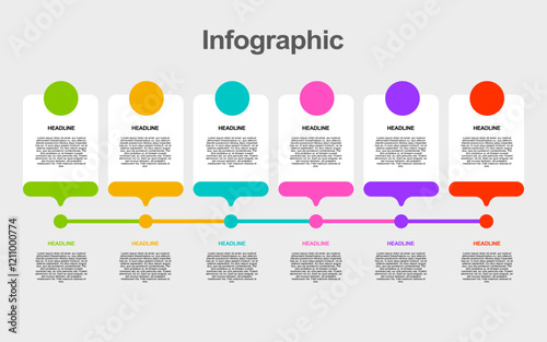 Colorful infographic presents six headlines with descriptive text.