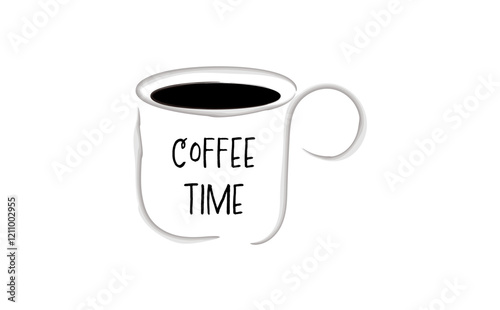 コーヒーが入ったコーヒーカップのイラストと、コーヒーをゆっくり楽しむ、Coffee Time（コーヒー時間）をイメージしたロゴマーク
