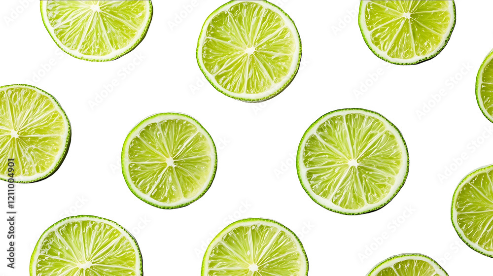 lime slices on a white background without shadows lime slices on a white background without shadows