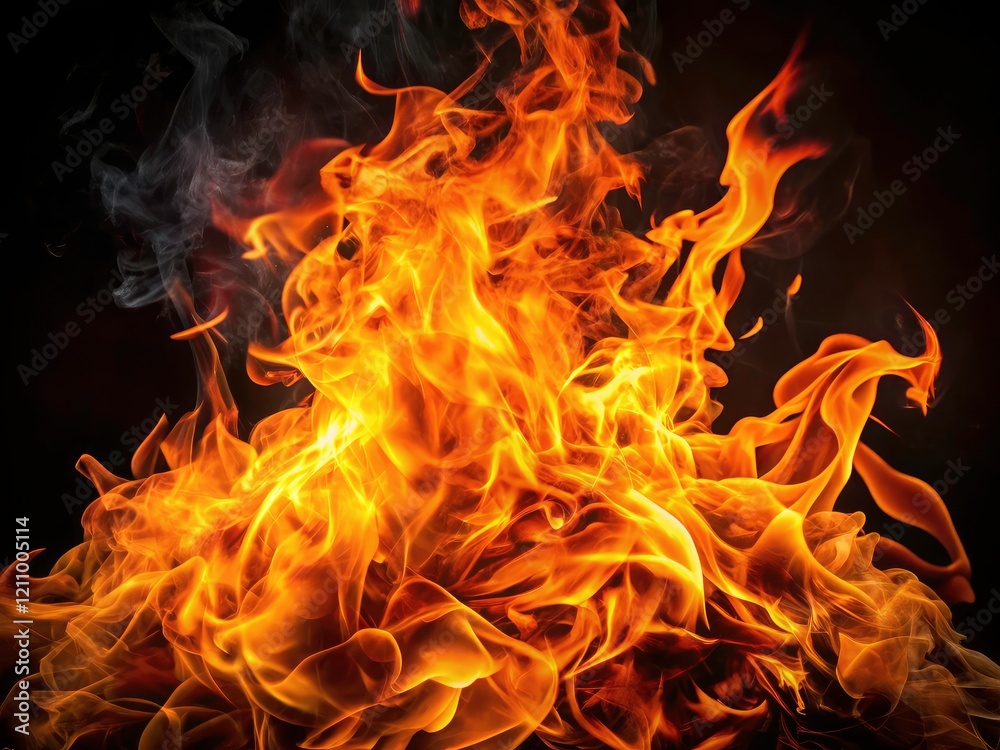Blazing inferno: panoramic fire photography creates an epic, black-background wallpaper. Blazing inferno: panoramic fire photography creates an epic, black-background wallpaper.