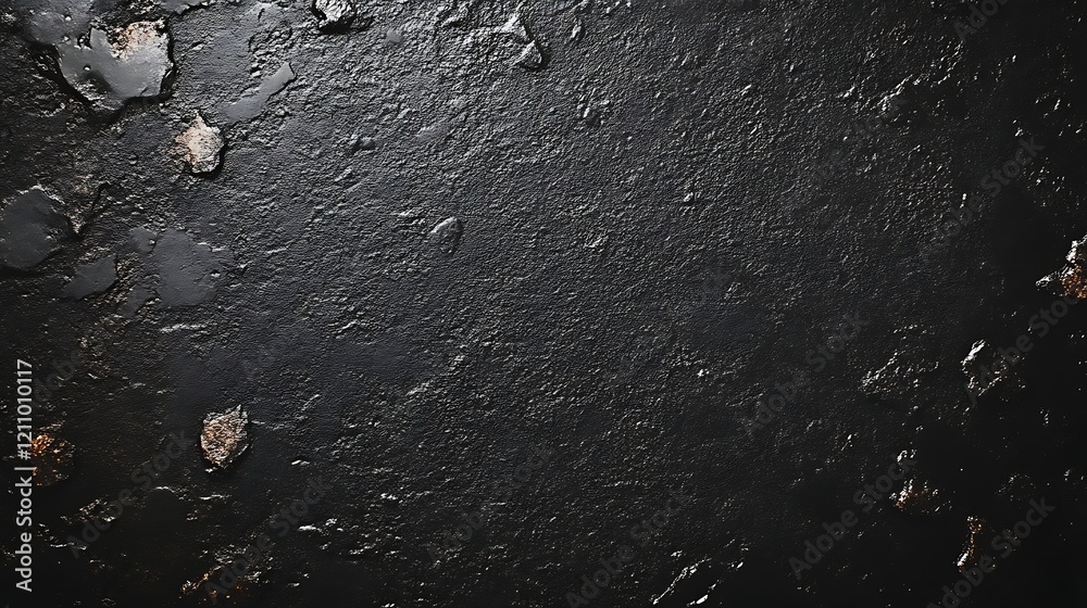 Dark textured surface with scattered light flecks Dark textured surface with scattered light flecks