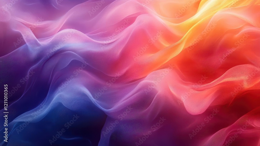 Abstract waves in motion, close-up of colorful waves in dynamic motion, soft and vibrant